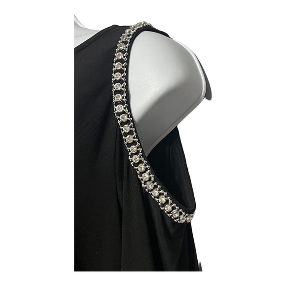 MSK Crystal Trimmed Cutout Dress Black Timeless Special Occasion Evening Wear - Picture 5 of 10